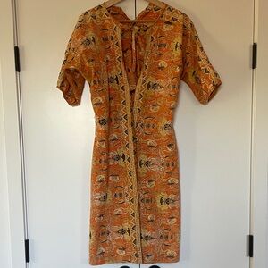 Vintage short sleeve duster jacket coverup